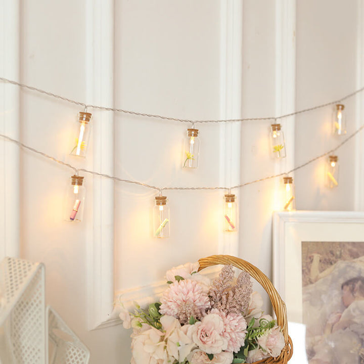 Wishing Bottle Tree Snow String Lights
