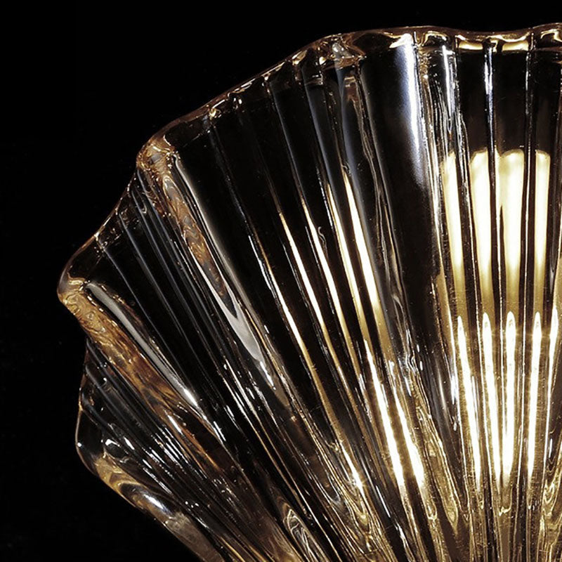 Art Deco Shell Brass Wall Sconce