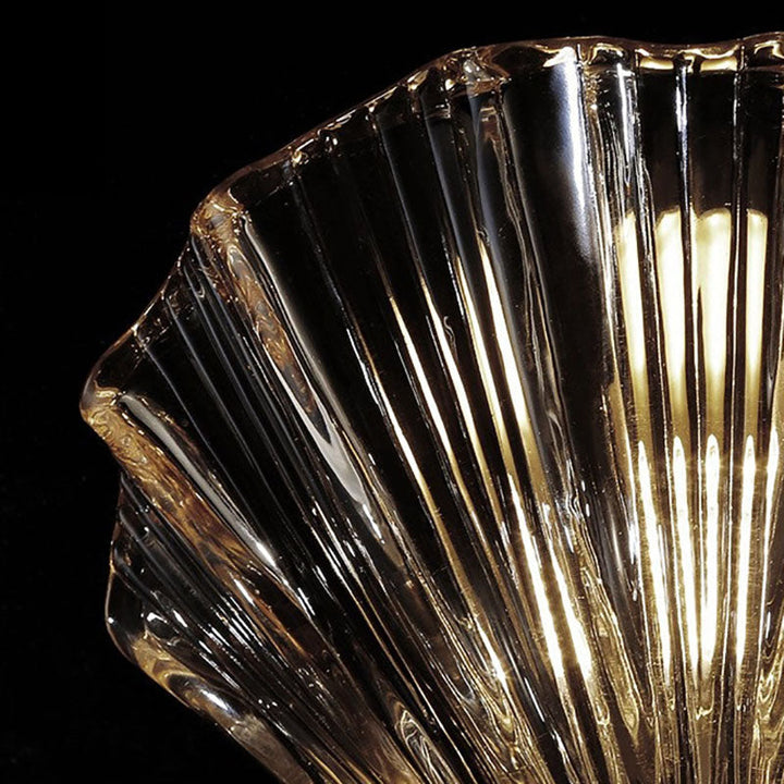 Art Deco Shell Brass Wall Sconce