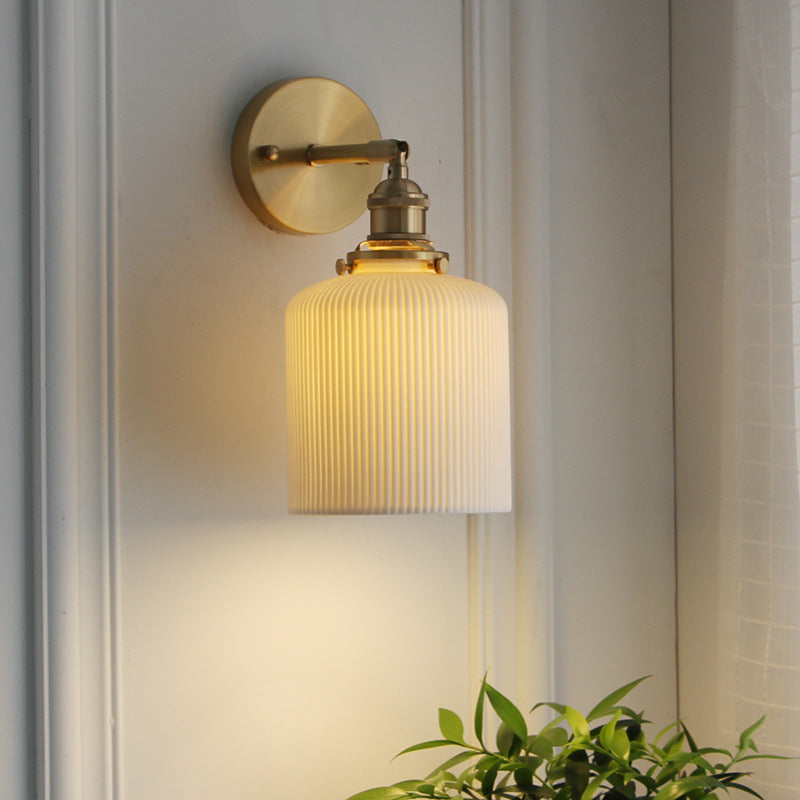 Minimalist Cylinder Brass Wall Sconce