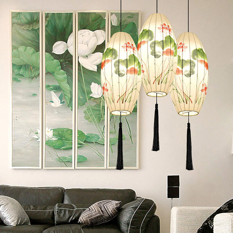 Lantern Fabric Pendant Light