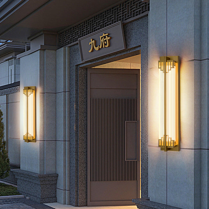 Traditional Rectangular Stainless Steel LED Wall Sconce