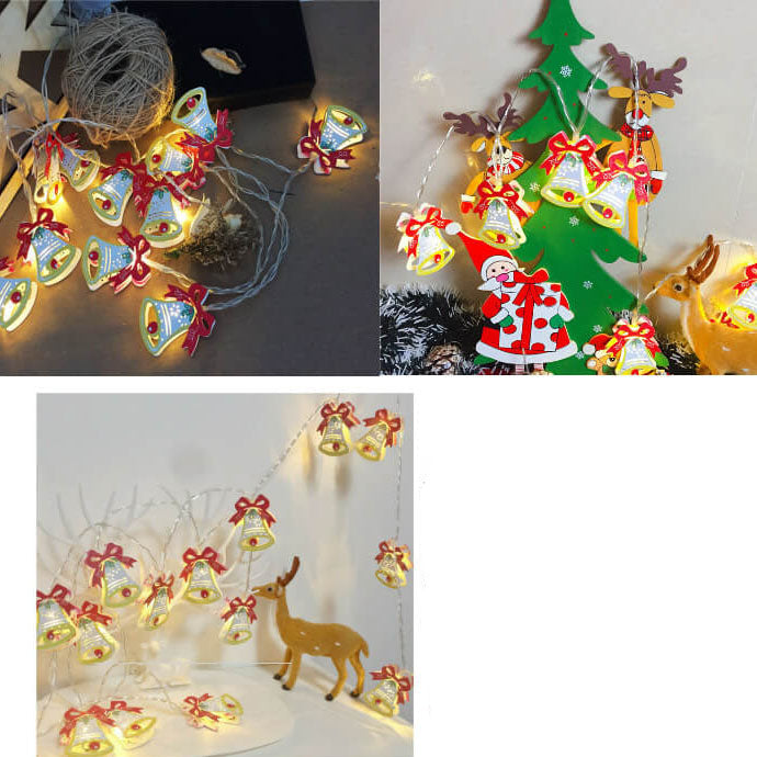 Painted Bells Elk Christmas String Lights