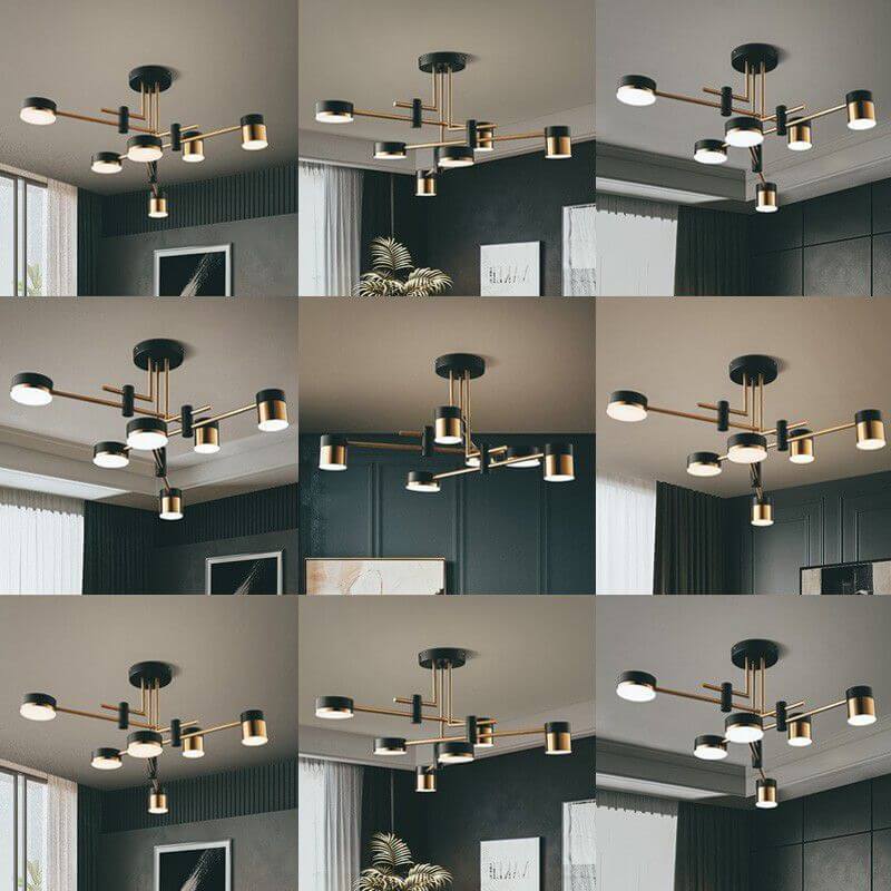 Minimalist 8-Light Semi-Flush Ceiling Light