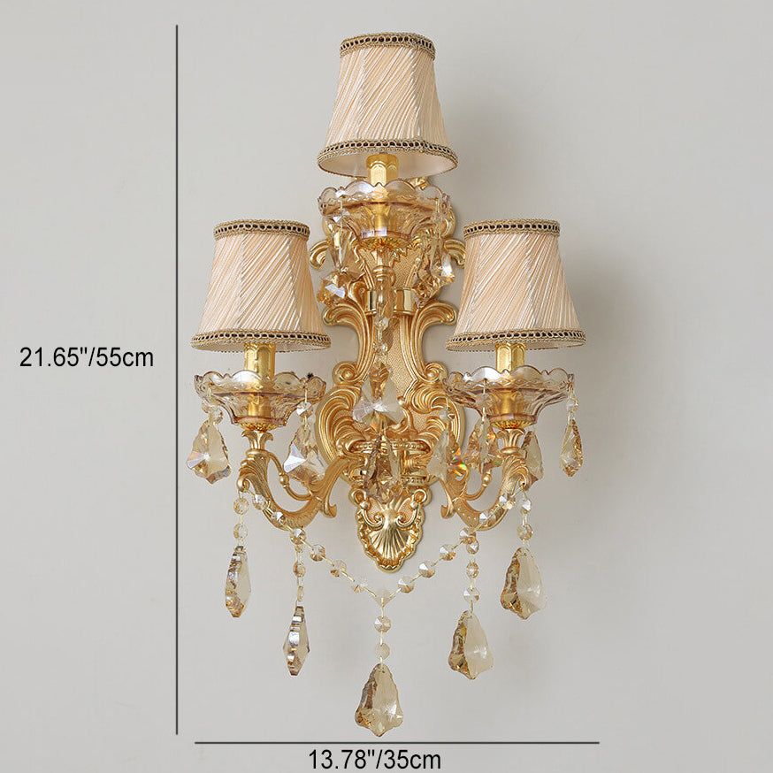 European Crystal 3-Light Wall Sconce