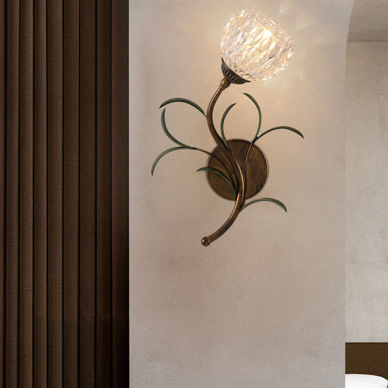 Minimalist Flower Glass 2-Light Wall Sconce