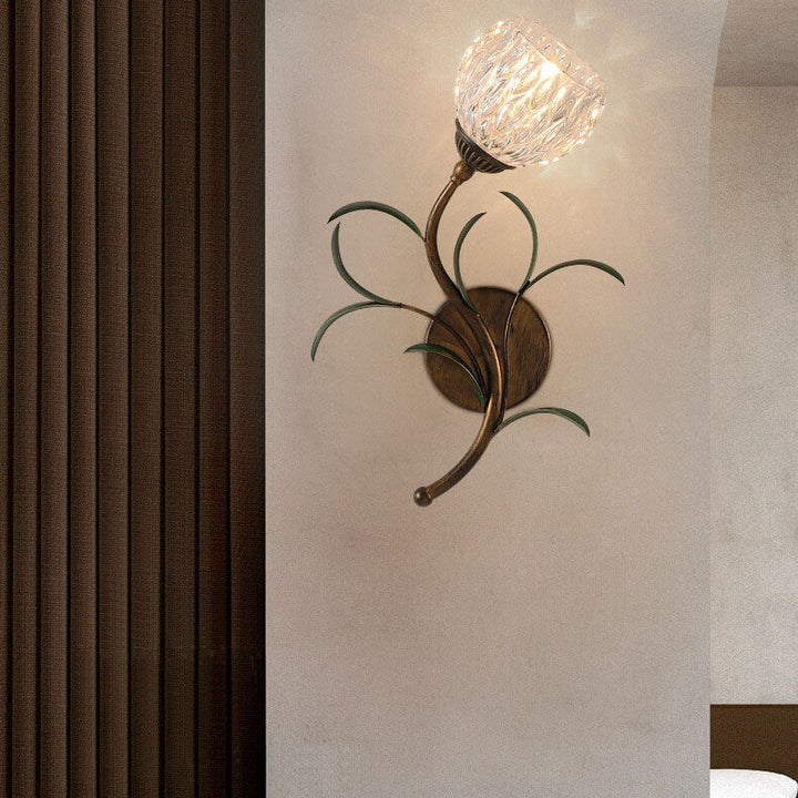 Minimalist Flower Glass 2-Light Wall Sconce