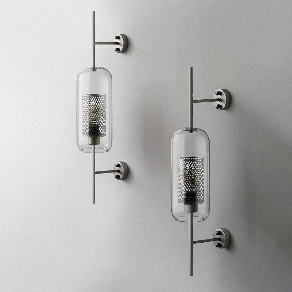 Contemporary Cylinder Glass Wall Sconce