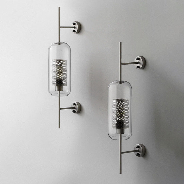 Contemporary Cylinder Glass Wall Sconce
