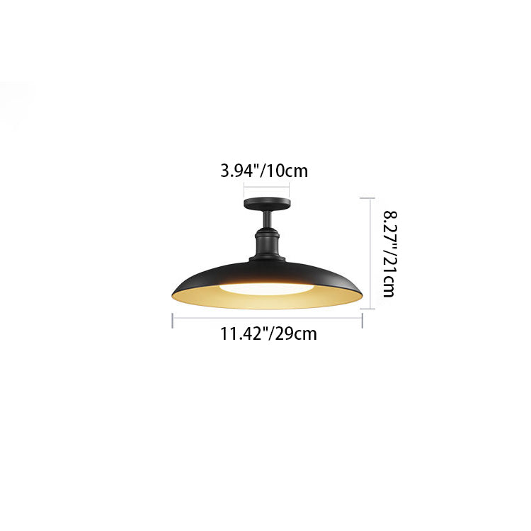 Nordic Round Steel Semi-Flush Ceiling Light