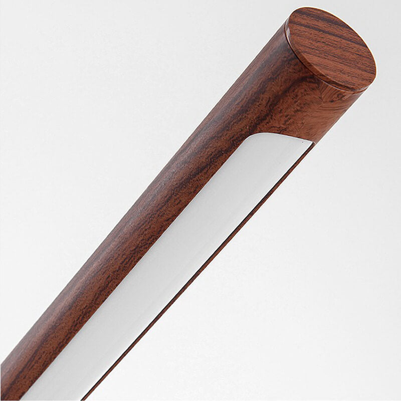 Minimalist Cylindrical Walnut LED Floor Lamp