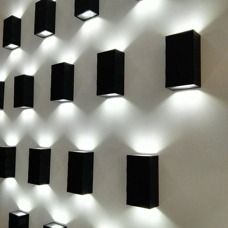 Modern Rectangular Aluminum Waterproof LED Wall Sconce