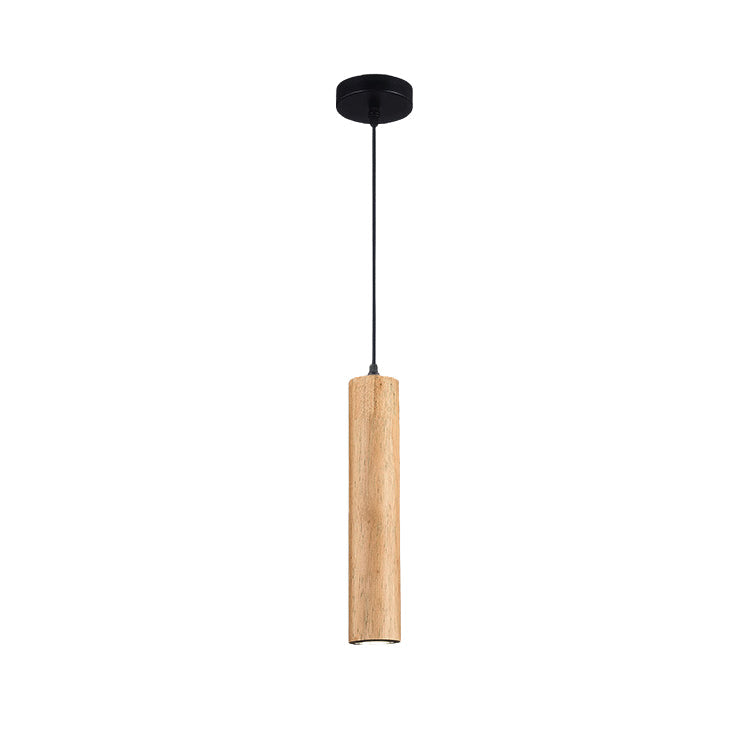 Minimalist Cylinder Wood LED Pendant Light