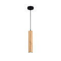 Modern Minimalist Oak Wood Cylinder LED Pendant Light For Living Room & Bedroom