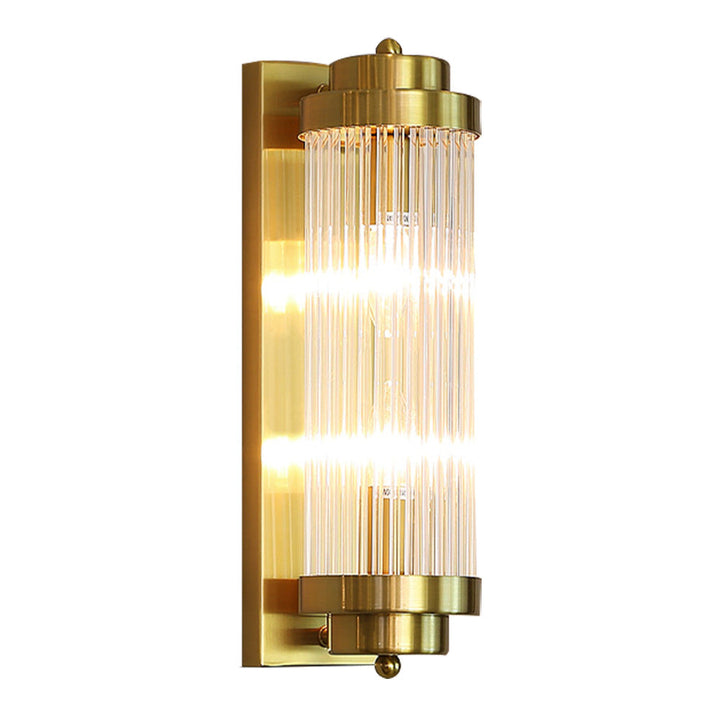 Traditional Cylinder Glass 2-Light Wall Sconce