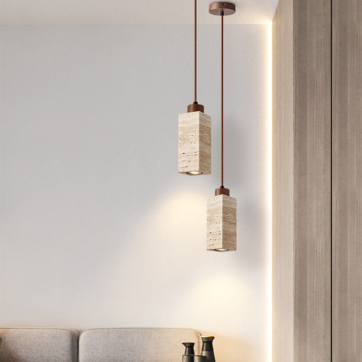 Wabi-Sabi Solid Wood 3-Light Island Pendant Light