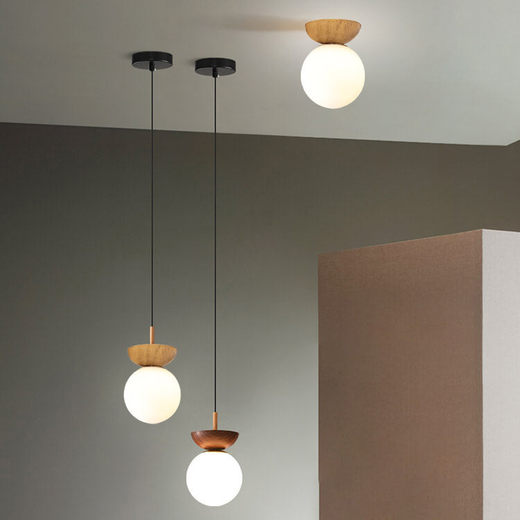 Minimalist Glass Semi-Flush Ceiling Light