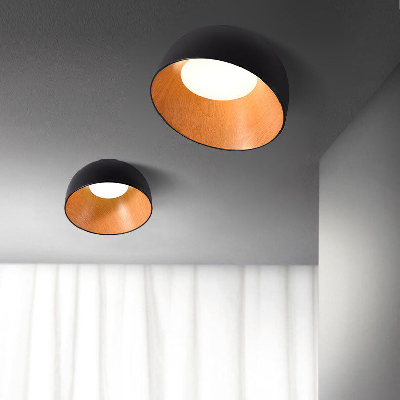 Minimalist Wooden LED Flush Mount Ceiling Light