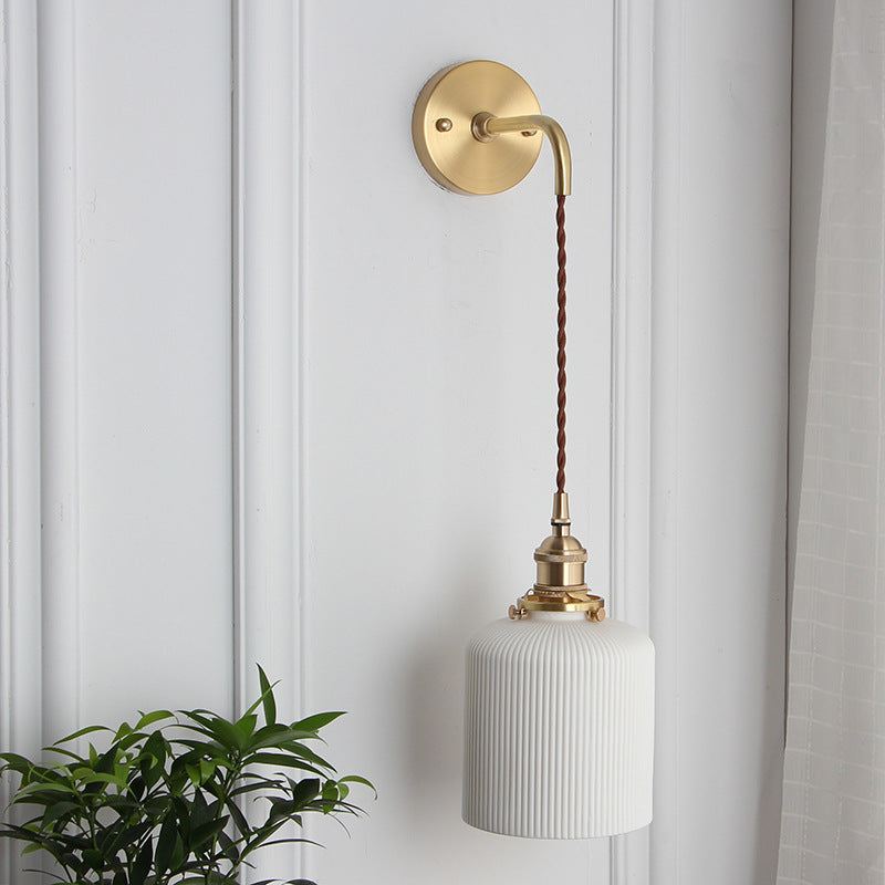 Minimalist Cylinder Brass Wall Sconce