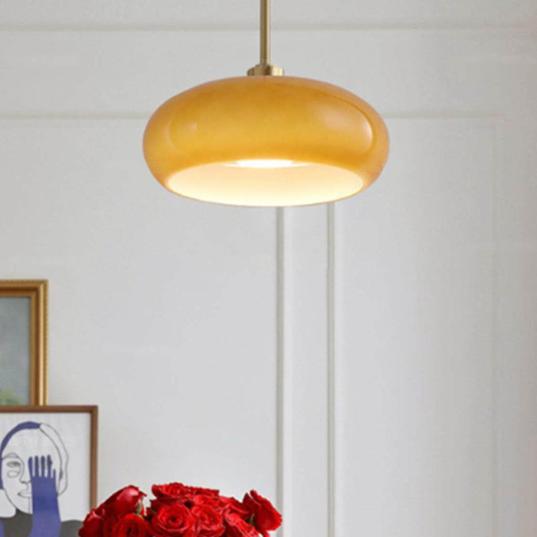 Modern Round Copper Flush Mount Ceiling Light