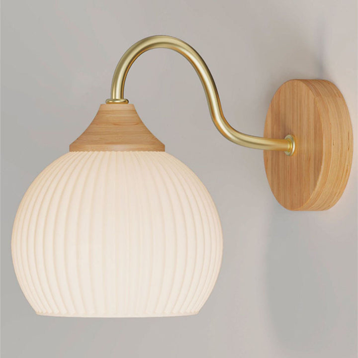 Iron Contemporary Round Glass Wall Sconce