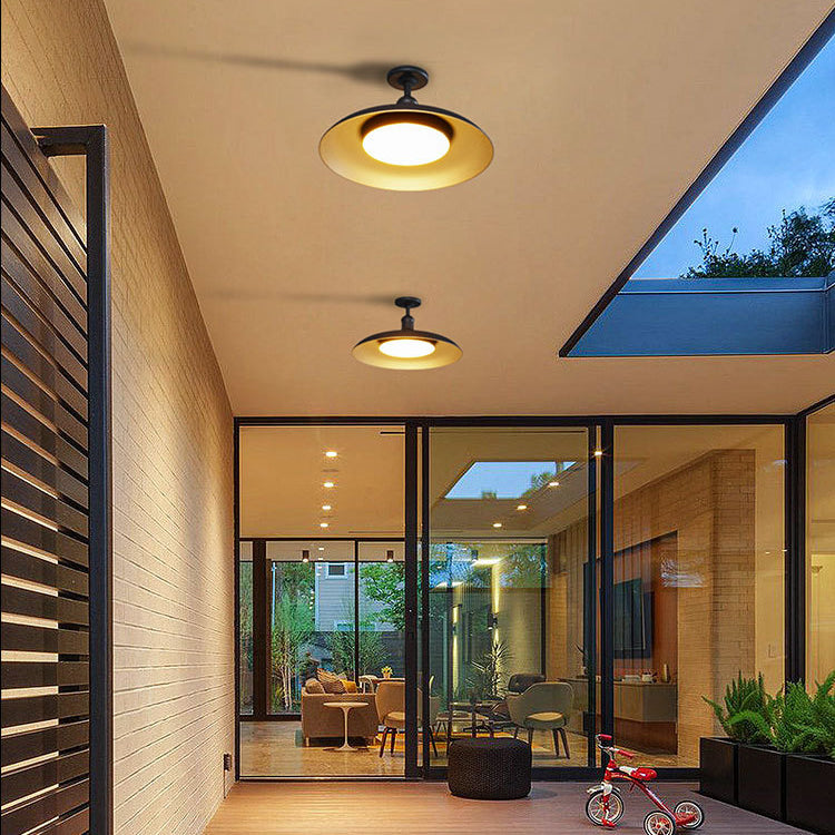 Nordic Round Steel Semi-Flush Ceiling Light