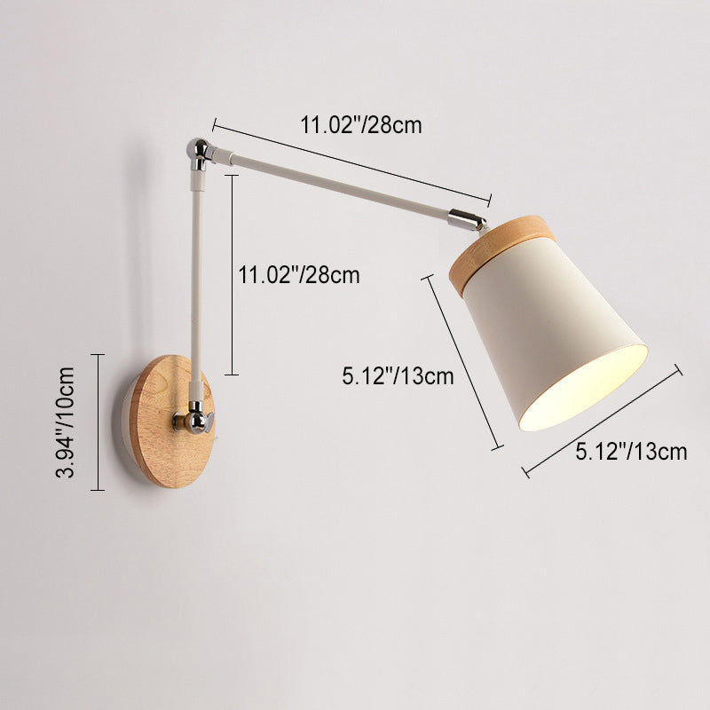 Nordic Cylinder Solid Wood Wall Sconce