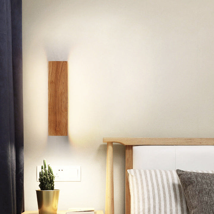 Strip Simple Solid Wood LED Wall Sconce