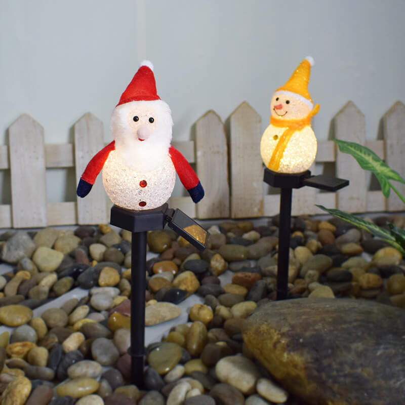 Solar Snowman LED Ground Insert Light