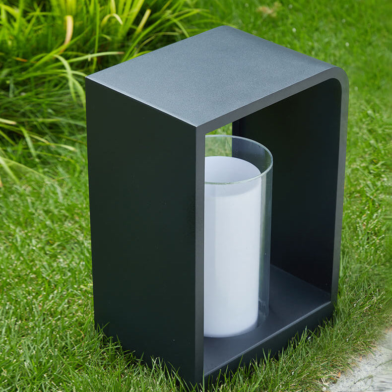 Modern Minimalist Square Frame Stainless Steel Acrylic LED Waterproof Lawn Landscape Light For Outdoor Patio
