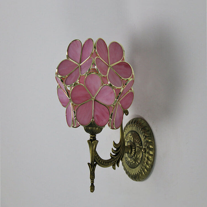 Vintage Flower Glass Wall Sconce