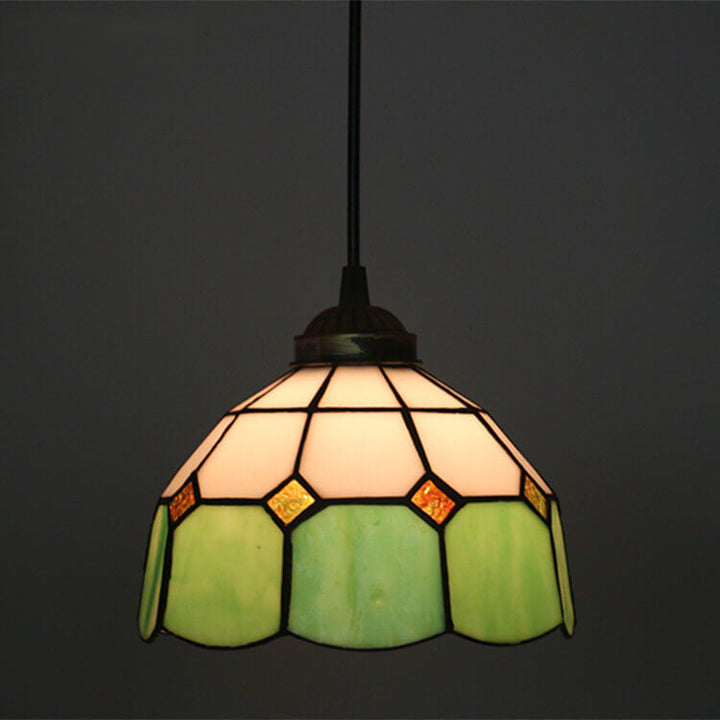 Tiffany Traditional Round Glass Pendant Light