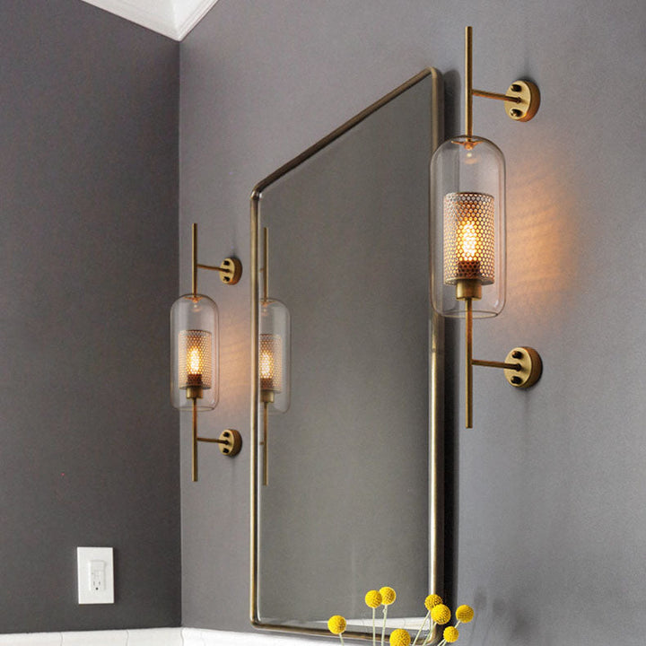 Contemporary Cylinder Glass Wall Sconce