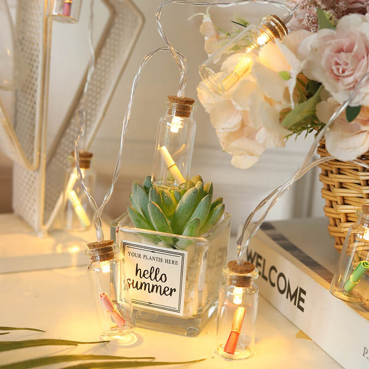 Wishing Bottle Tree Snow String Lights