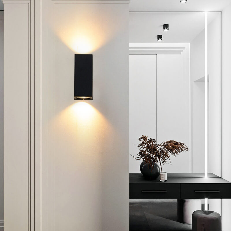 Minimalist Cylinder Aluminum 2-Light Waterproof Wall Sconce