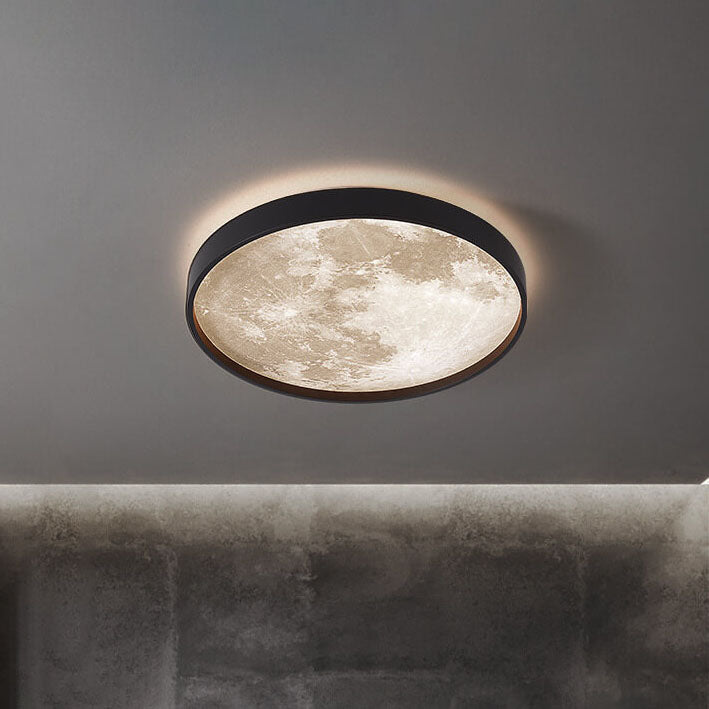 Moon Minimalist Round Acrylic LED Flush Mount Ceiling Light