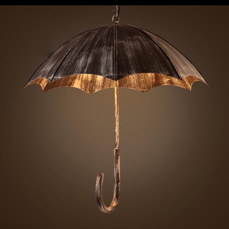 Contemporary Industrial Round Iron 5-Light Umbrella Chandeliers For Living Room
