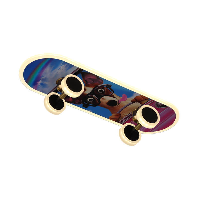 Creative Cartoon Skateboard Acrylic LED Kids Flush Mount Ceiling Light