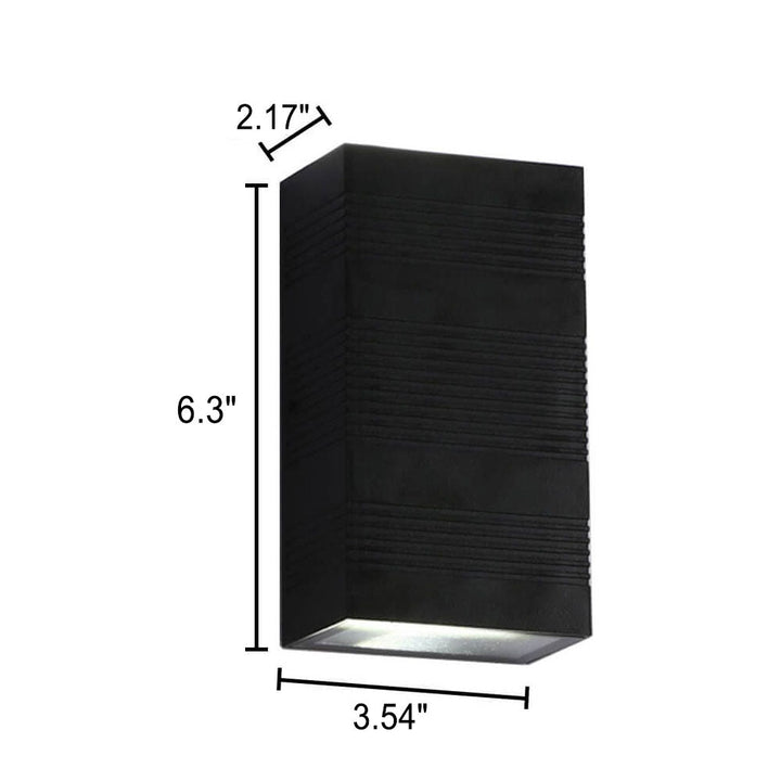 Modern Rectangular Aluminum Waterproof LED Wall Sconce