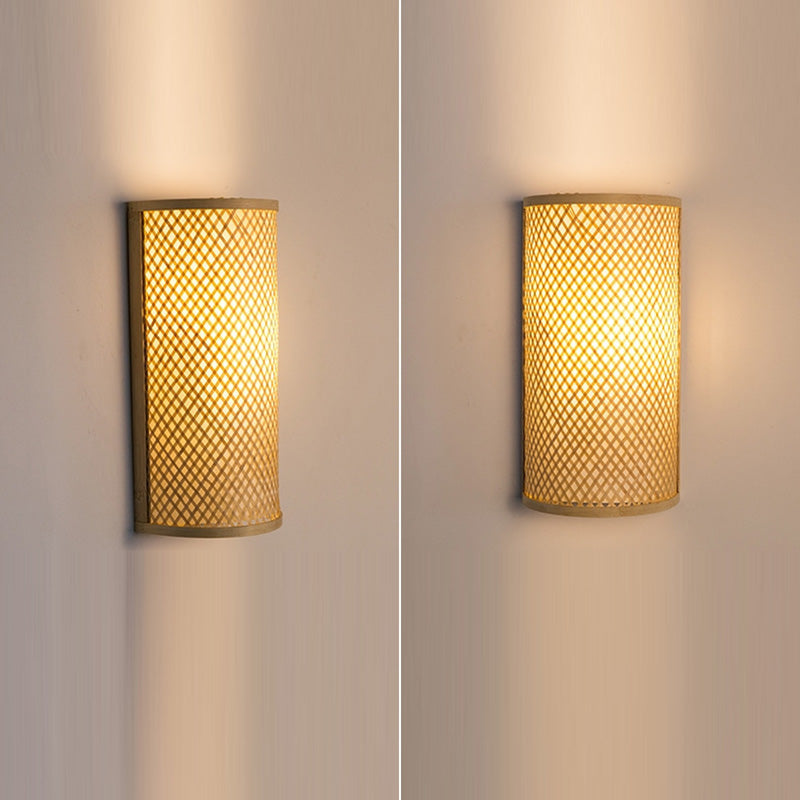 Traditional Cylinder Bamboo 2-Light Wall Sconce