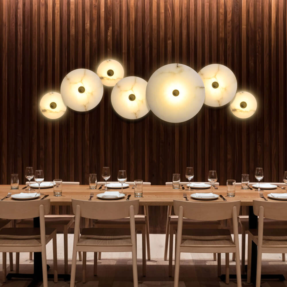 Contemporary Round Marble LED Wall Sconce