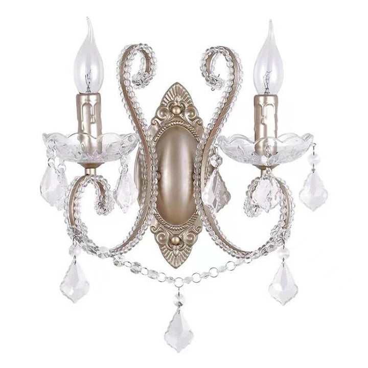 European Vintage Crystal 2-Light Wall Sconce