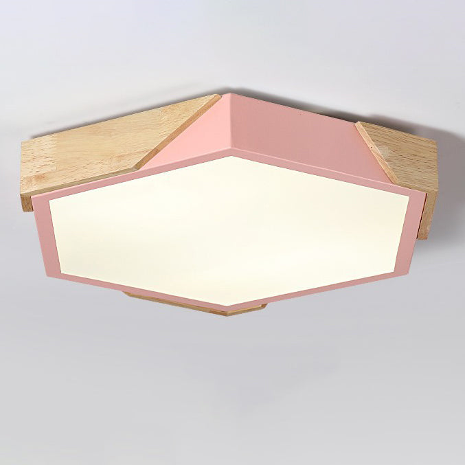 Nordic Wood LED Flush Mount Ceiling Light