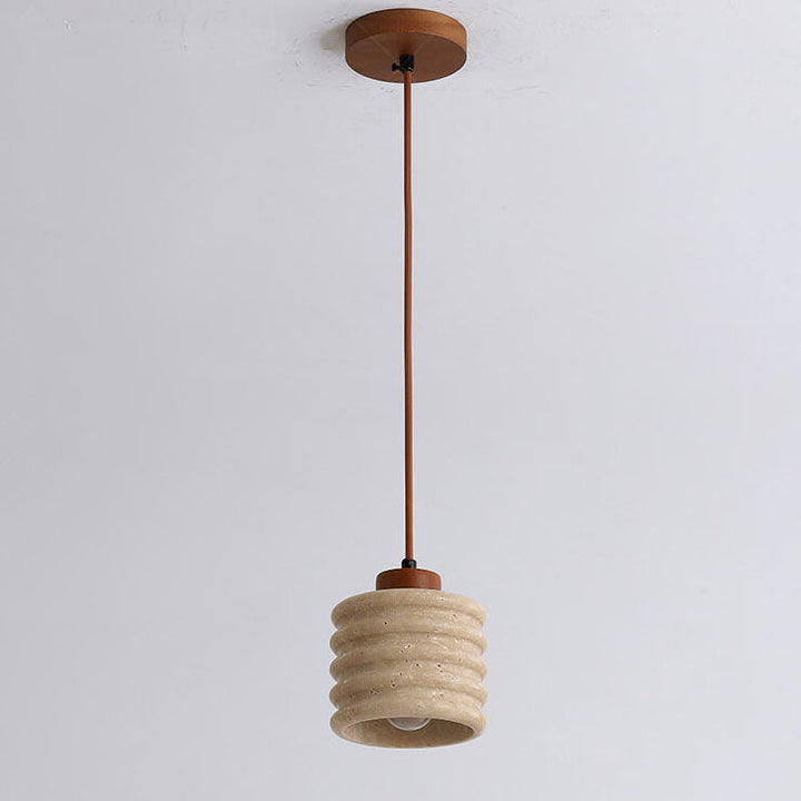 Wabi-Sabi Cylinder Wood Pendant Light