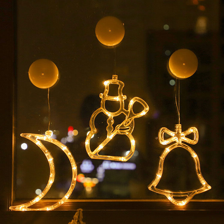Santa Snowman Window Suction LED Lights