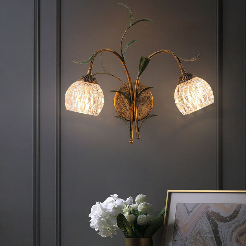 Minimalist Flower Glass 2-Light Wall Sconce