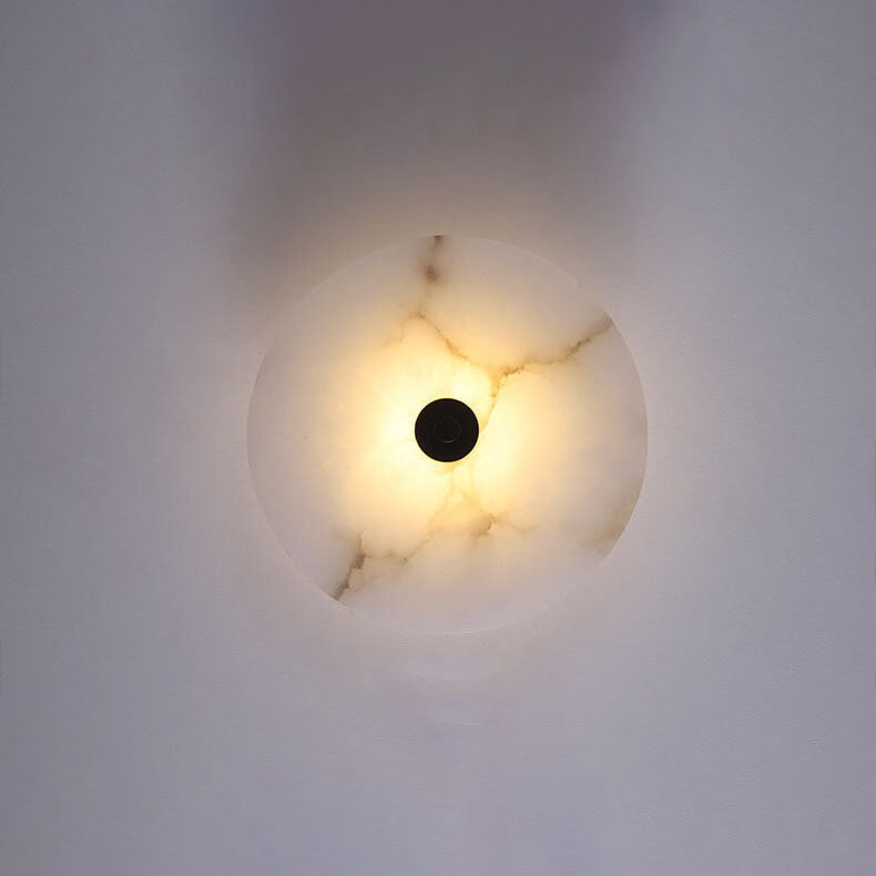 Contemporary Round Marble LED Wall Sconce