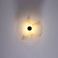 Contemporary Luxury Round Marble Iron LED Wall Sconce Lamp For Living Room & Bedroom