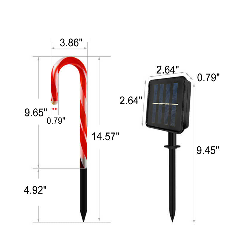 Solar Candy Cane LED Lawn Light