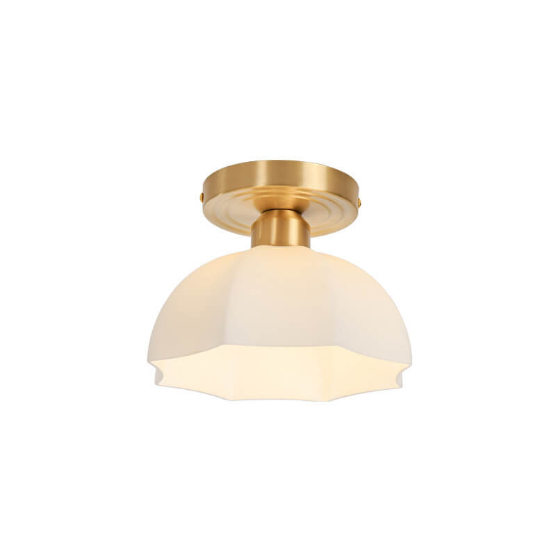 Japanese Vintage Dome Brass Semi-Flush Ceiling Light